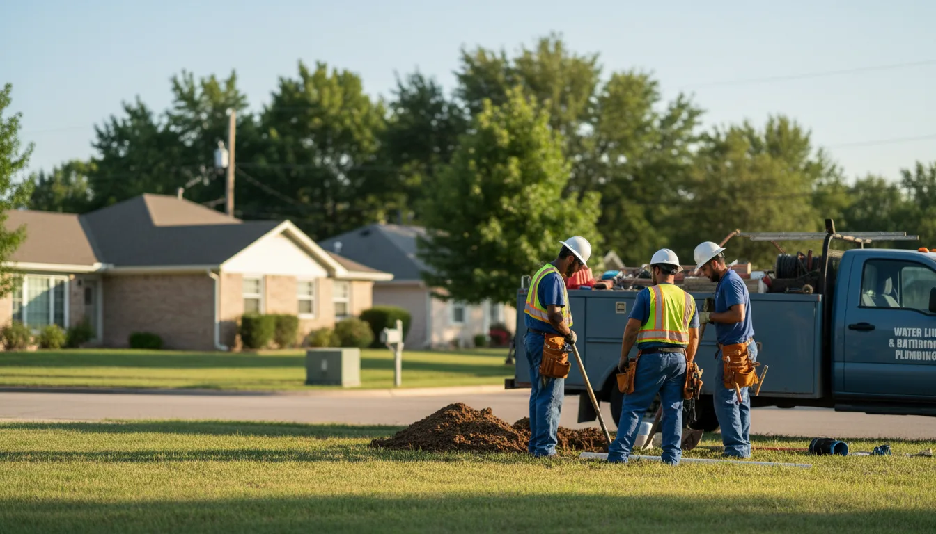 Residential water line and bathroom plumbing service in Seminole, OK